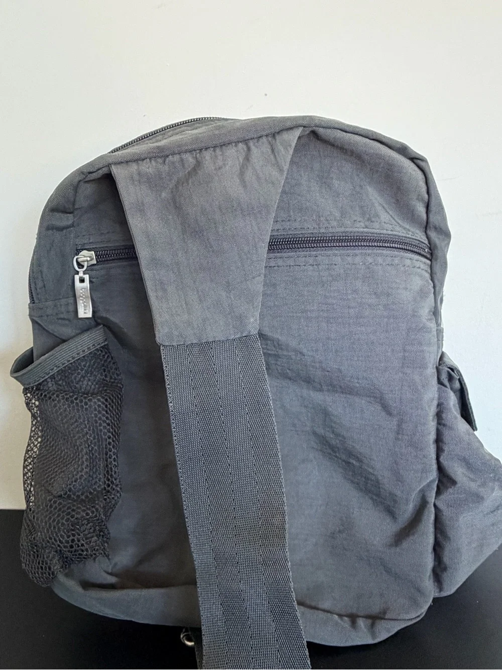 Baggallini Charcoal Gray Nylon Crossbody Travel Organizer Bag